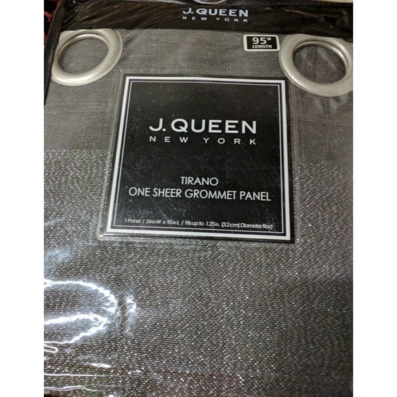 1 (One) JQUEEN J Queen New York Sheer Grommet Window Curtain Panel Gray 54"x95" - Picture 2 of 5